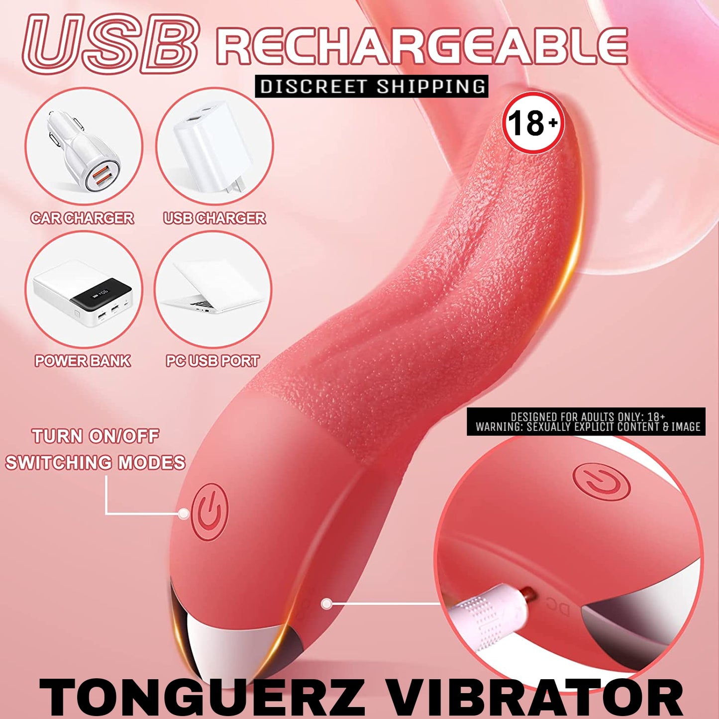 10 Modes Tongue Vibrator For Clitoral and Oral Stimulation