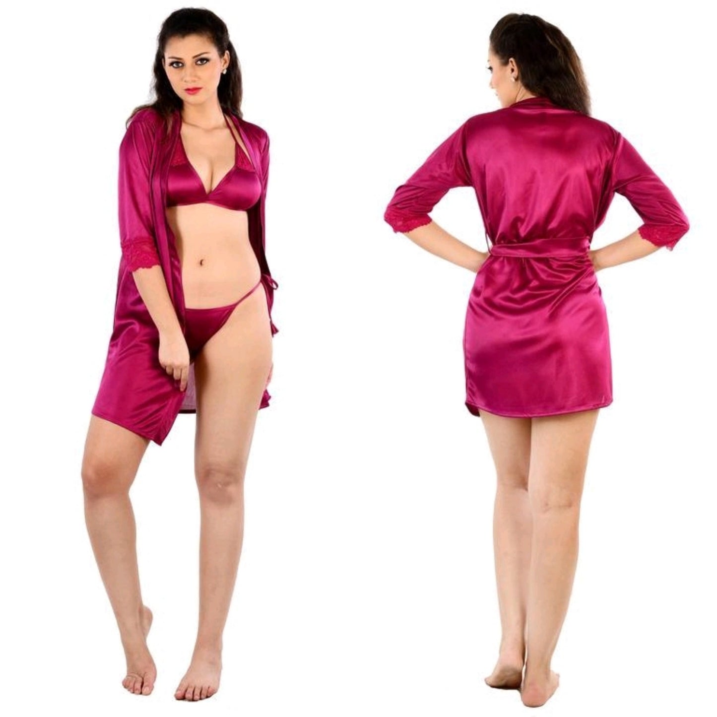 Women's Robe With Lingerie Set