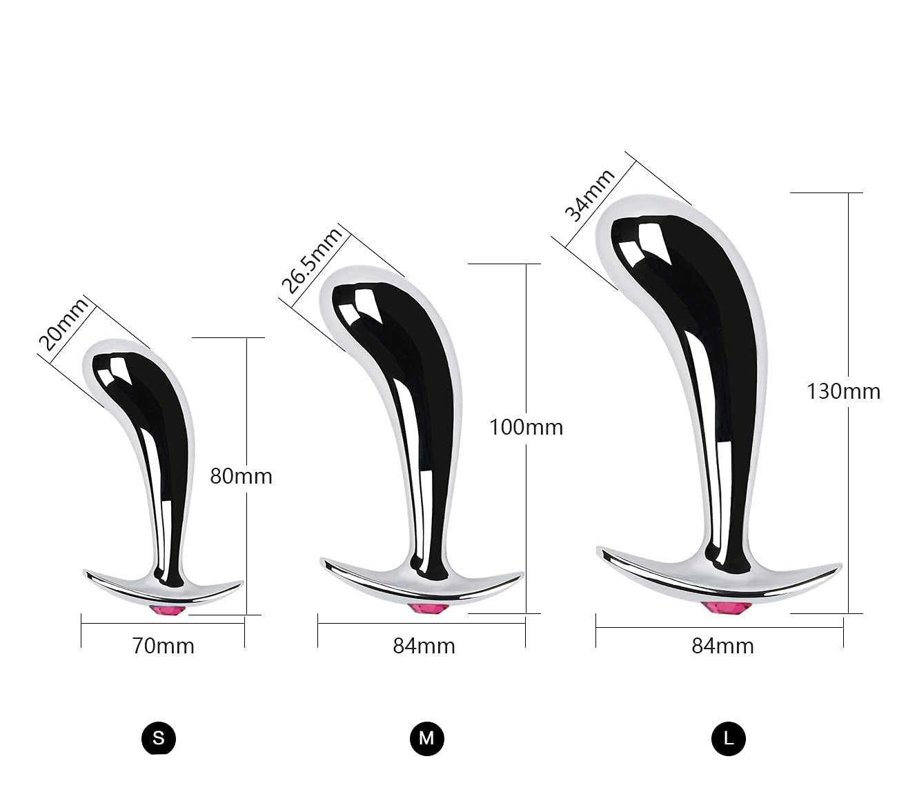 Steel Butt Plug With Stone