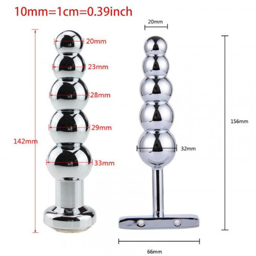 Tower Stainless Steel Butt Plug Spiral Anal Beads