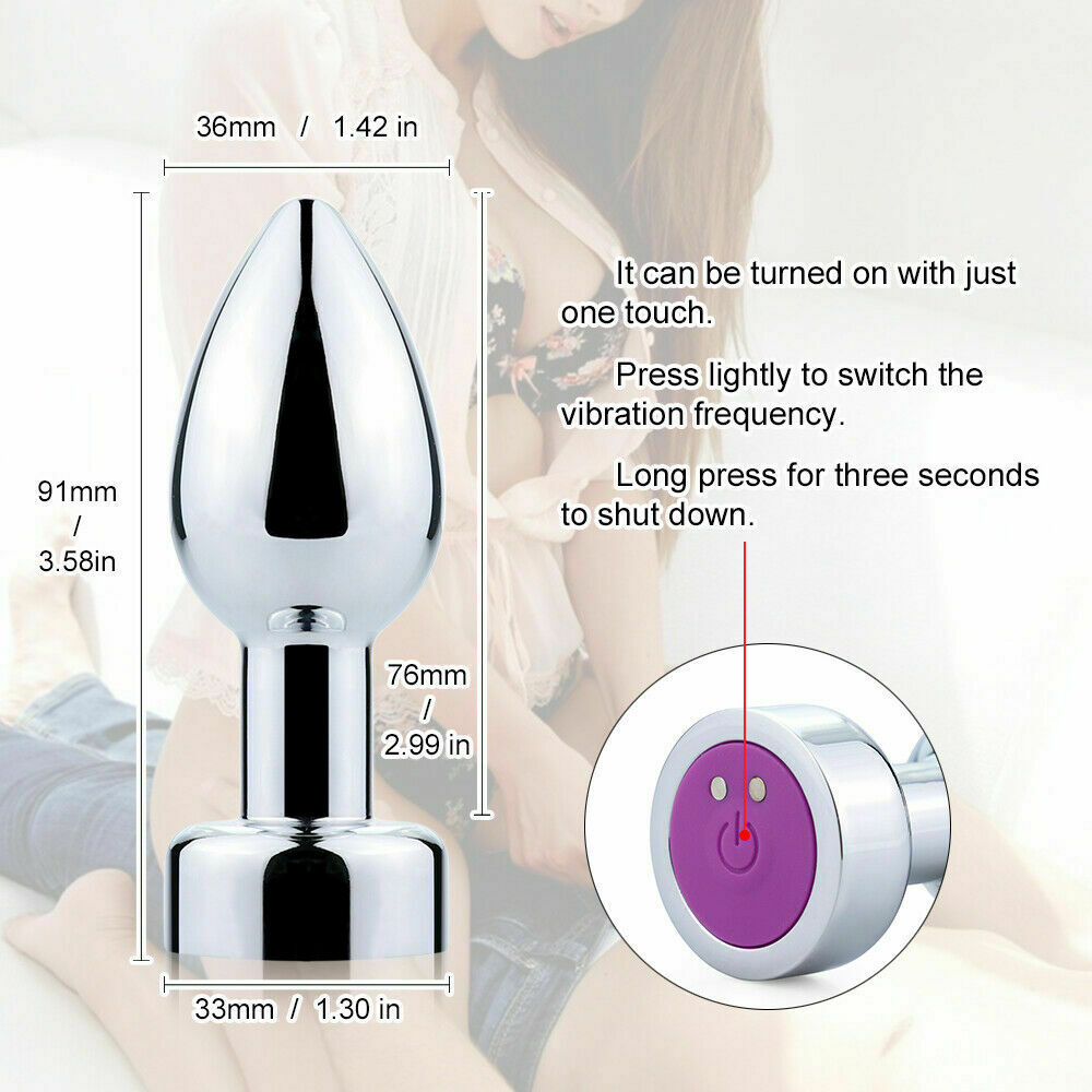 Wild USB Chargeable Vibrating Anal Steel Butt Plug
