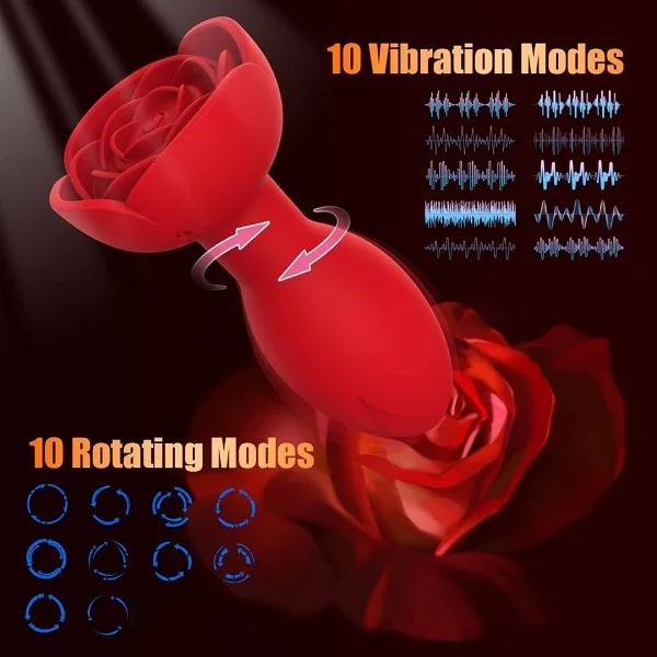 Rosy Anal Butt Plug Vibrator & G Spot Massager With Remote