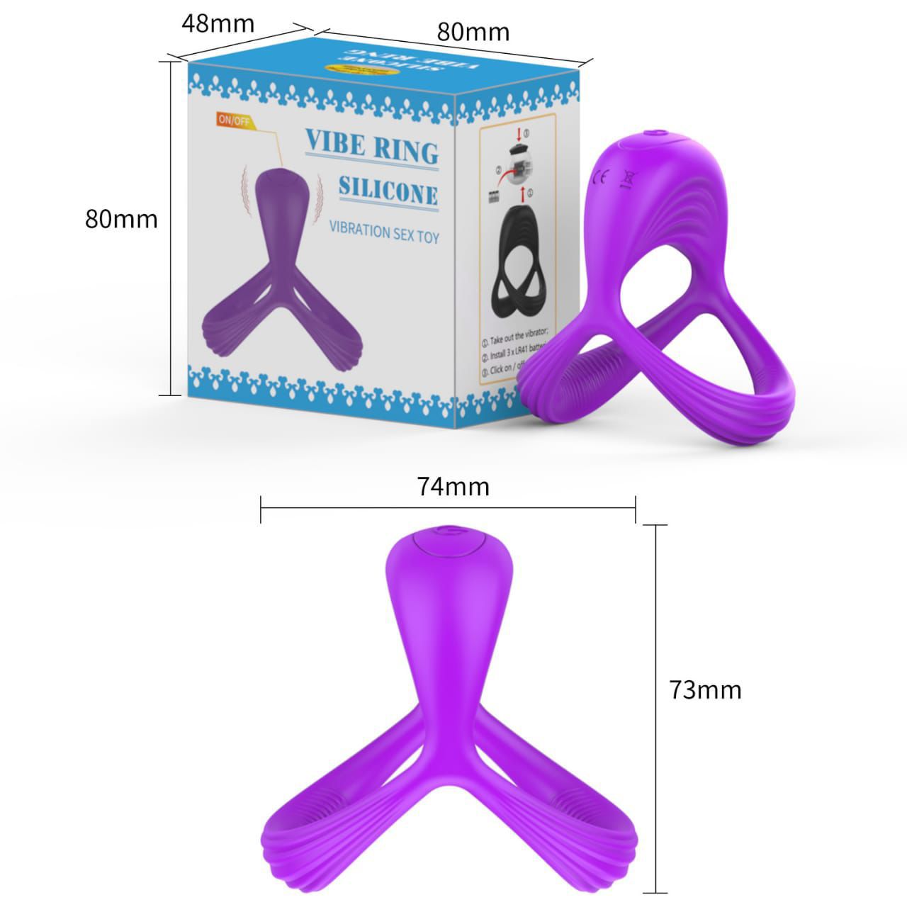 Silicone Vibrating Cock Ring Testicle Restrictor For Delay Ejaculation