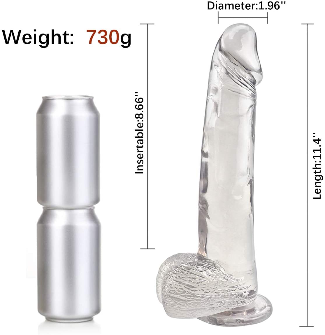 Ice Transparent Dildo 8.5 inch