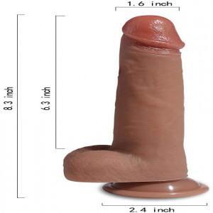 Realistic Sliding Skin Dildo With Foreskin 8 Inch