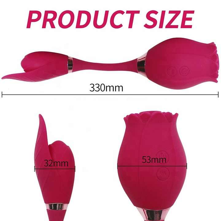Rose 3 In 1 Nipple Clitoral Stimulator Vibrator