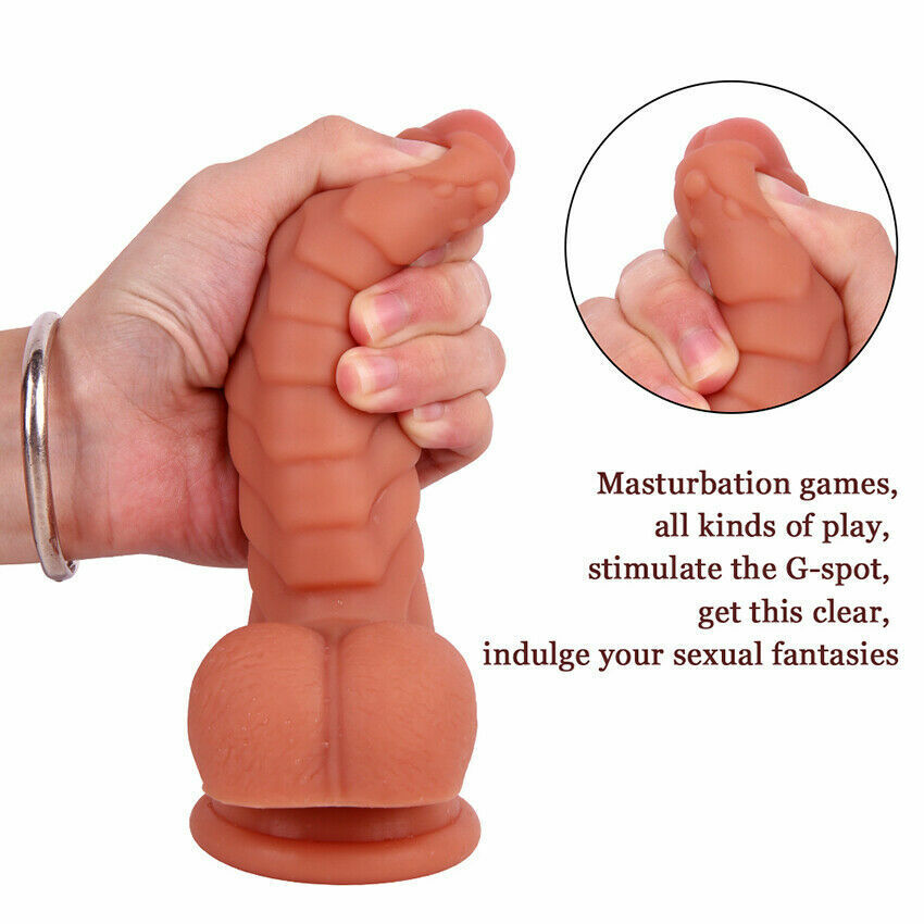 Silicone Caterpillar Shaped Soft Penis Dragon Dildo With Suction Up