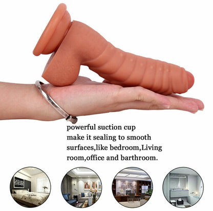 Silicone Caterpillar Shaped Soft Penis Dragon Dildo With Suction Up