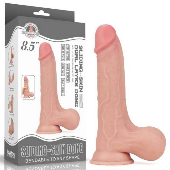 Sliding Skin Dual Layer Dong 8.5 Inches Dildo