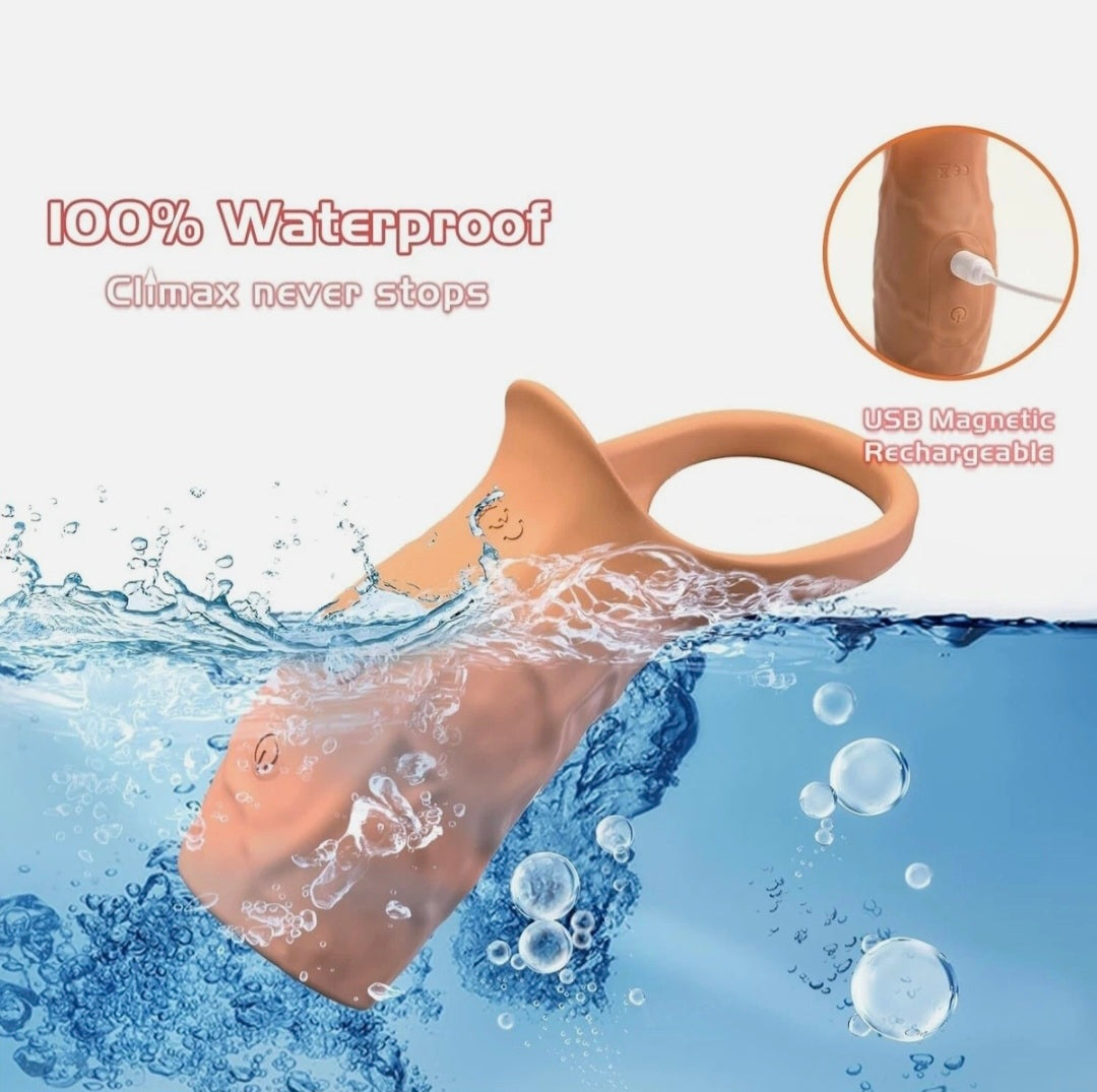 Open Half-Sleeve Vibrating Extension Ring – For Men & Couples