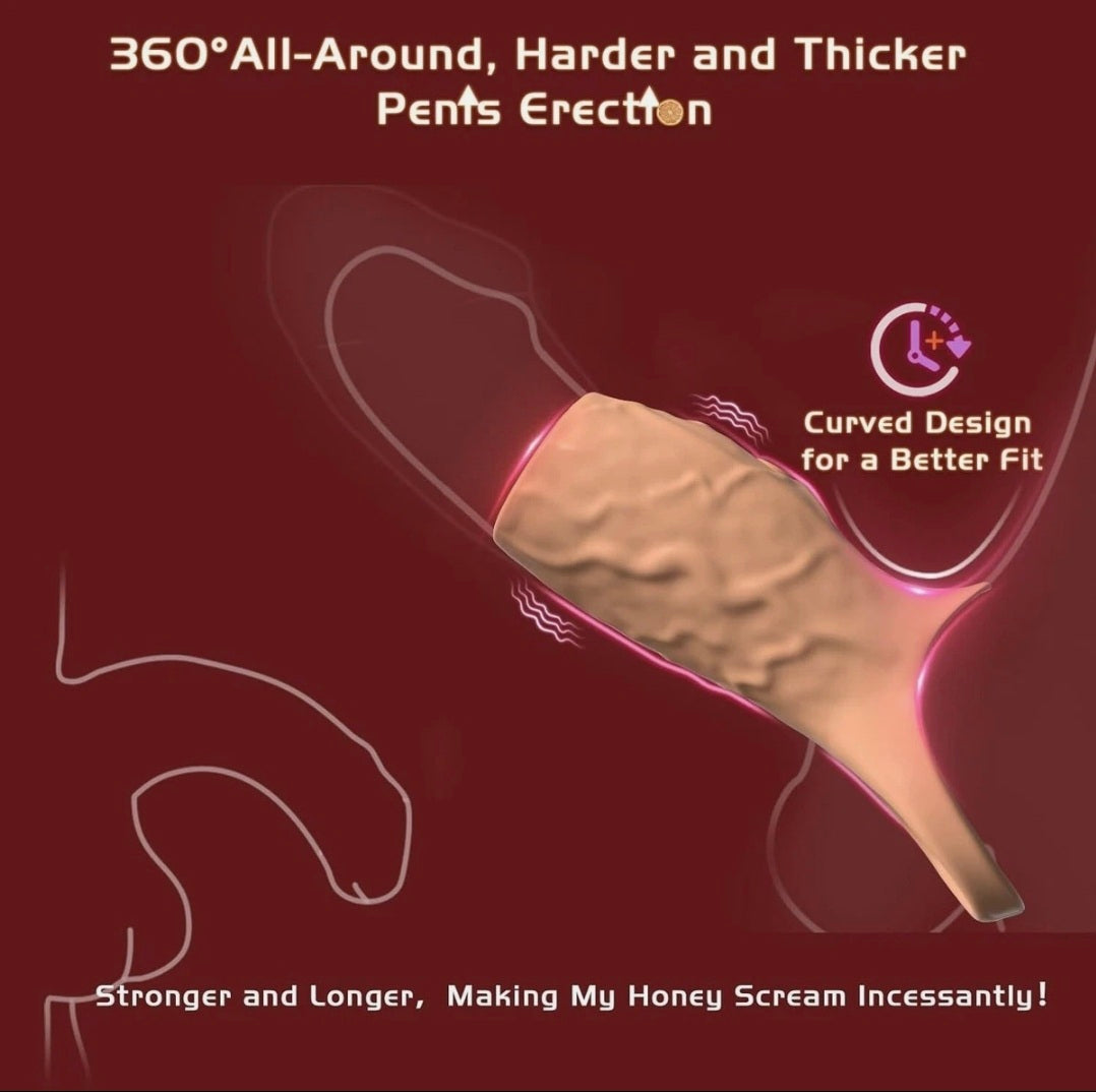 Open Half-Sleeve Vibrating Extension Ring – For Men & Couples