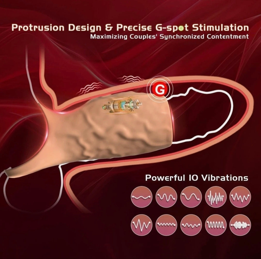 Open Half-Sleeve Vibrating Extension Ring – For Men & Couples