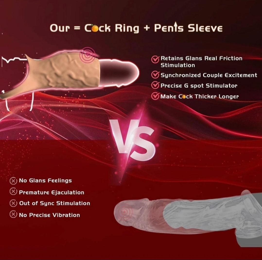 Open Half-Sleeve Vibrating Extension Ring – For Men & Couples